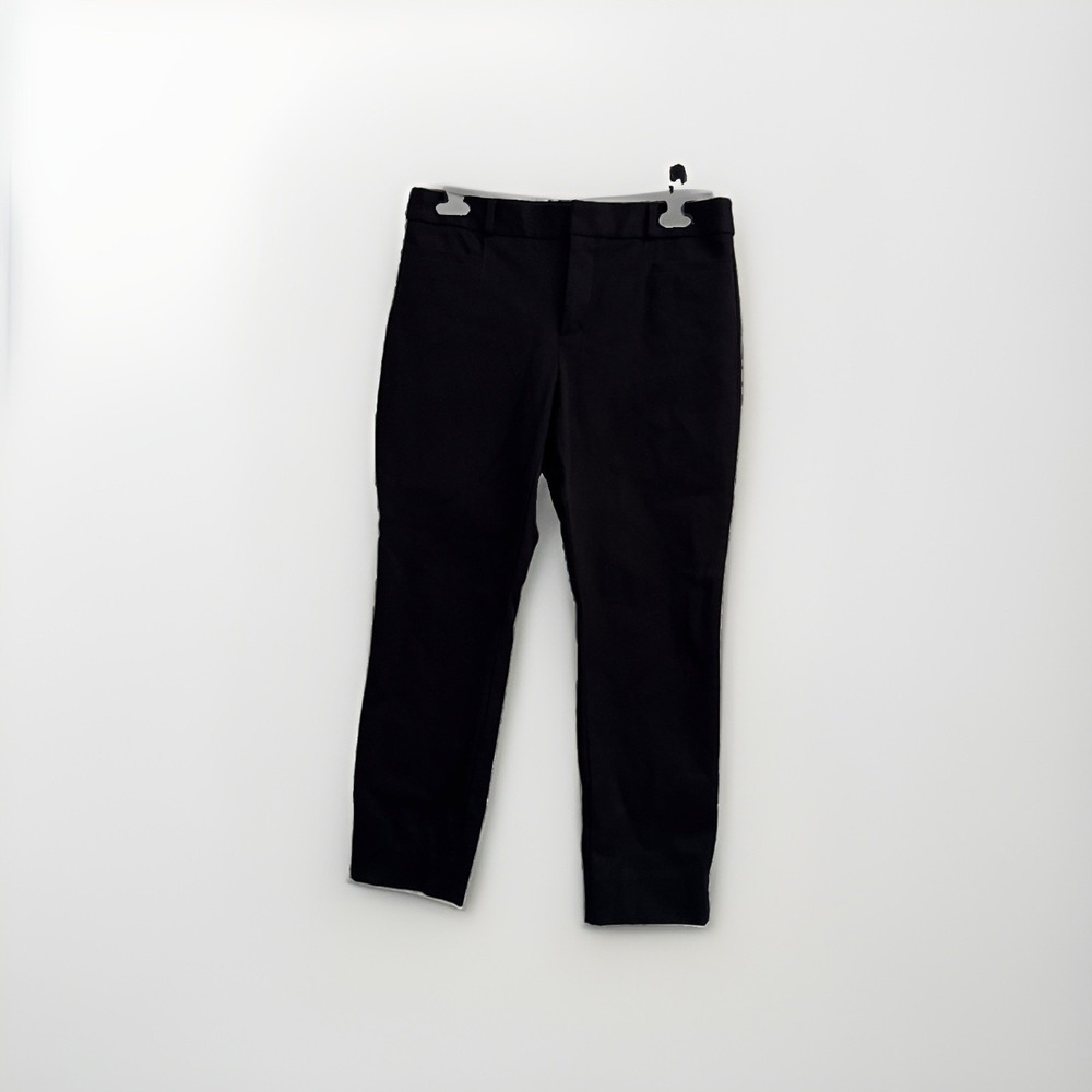 Banana Republic Women's Size 6S Sloan Slim Leg Pants Black Zip Fly Button Preppy